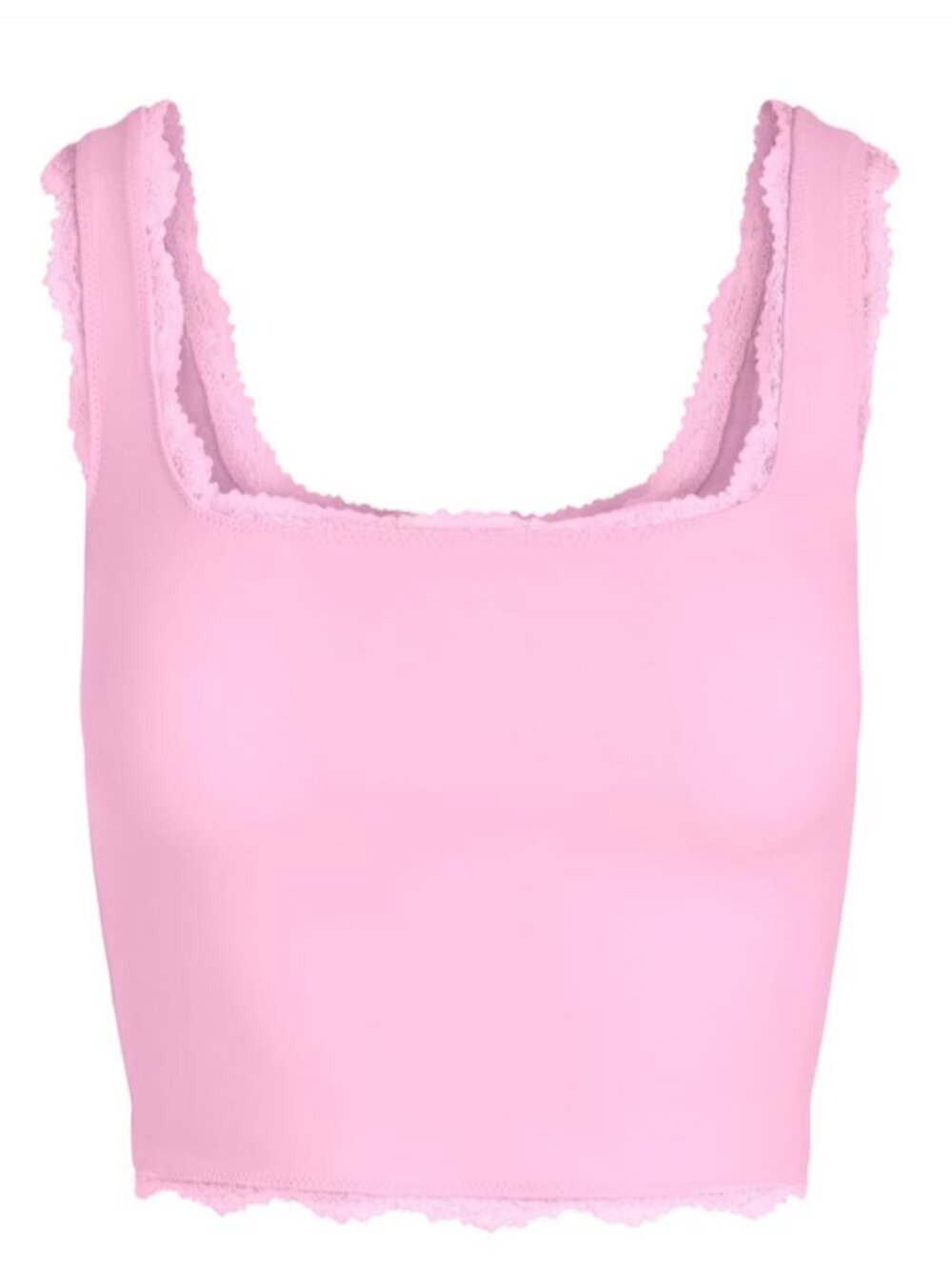 NWT SKIMS Fits Everybody Lace Tank Top in Bubble Gum Tonal Size L